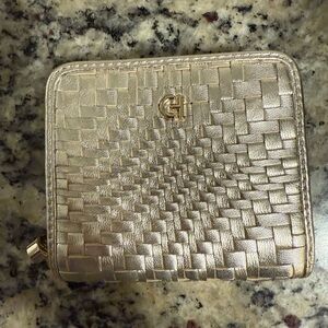 Cole Haan gold woven wallet